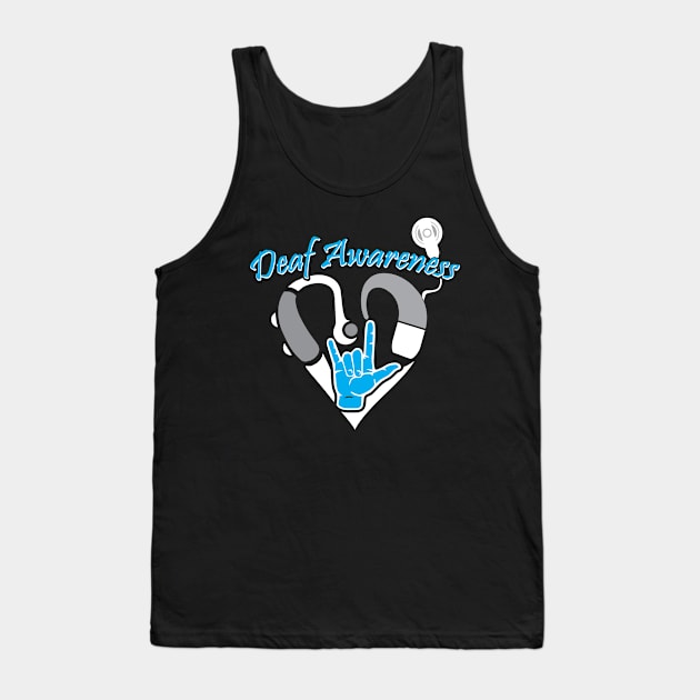 Deaf Awareness Tank Top by Silver Bay Soar